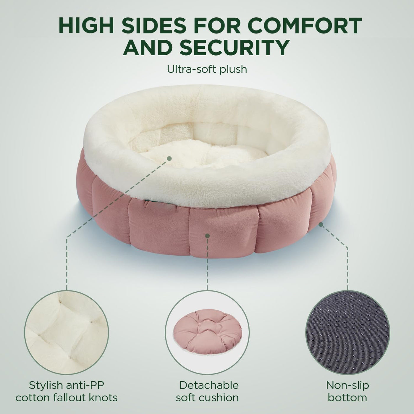 Donut Dog Beds For Small Dogs - Round Cat Beds For Indoor Cats Washable Pet Bed For Puppy And Kitten With Anti-Slip Bottom