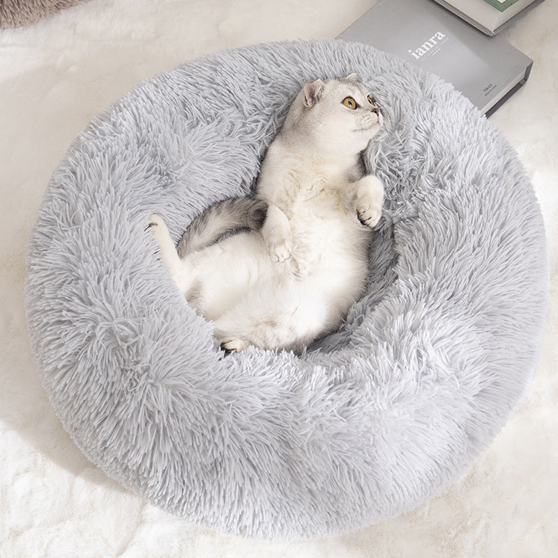 Kennel Round Cotton Pet Winter Warm Sleeping Bed For Dogs