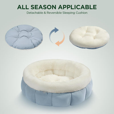 Donut Dog Beds For Small Dogs - Round Cat Beds For Indoor Cats Washable Pet Bed For Puppy And Kitten With Anti-Slip Bottom