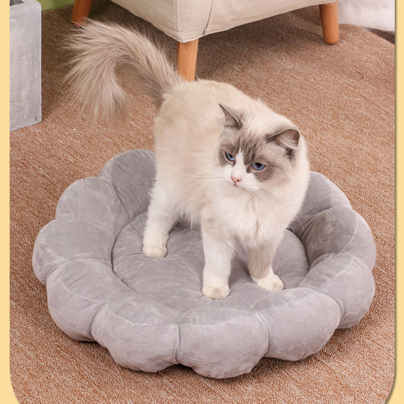 50x50cm Multi Color Petal Dog And Cat Nest Cute Half Surrounded Double Sided Short Plush Comfortable And Soft Pet And Cat Beds